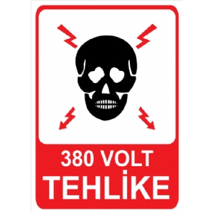 380 Volt Tehlike  Isg Uyarı Levhası