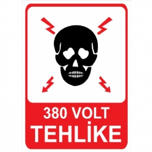 380 Volt Tehlike  Isg Uyarı Levhası